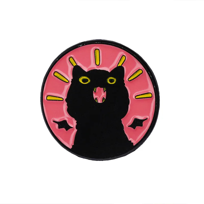 Cute Black Cat Enamel Pin – Tiny Cartoon Animal Metal Brooch Badge Jewelry Accessory Gift