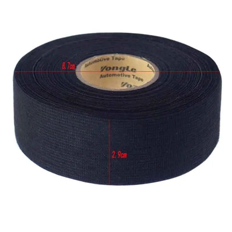 25M Adhesive Cloth Fabric Tape for Car Wiring Harness - Black Cable Looms for Auto Wiring