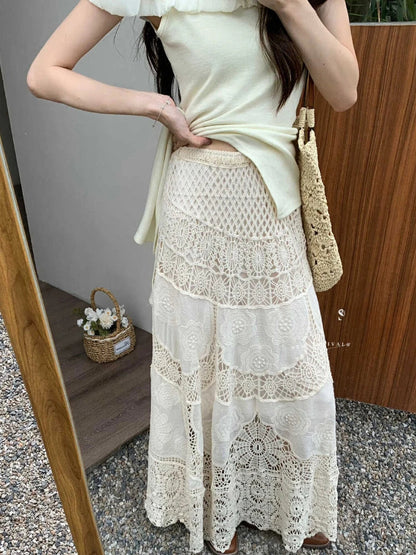 Women’s Bohemian Long Swing Skirt - Embroidered Boho Chic Summer Vacation Skirt 2025