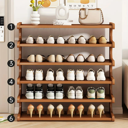 Bamboo Shoe Rack for 15–24 Pairs – Space-Saving, Easy Assembly Shoe Storage Organizer for Entryway & Living Room