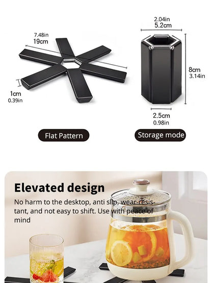 Heat-Resistant Pot Mat & Dish Placemat – Folding Coaster for Pans and Kitchen Use