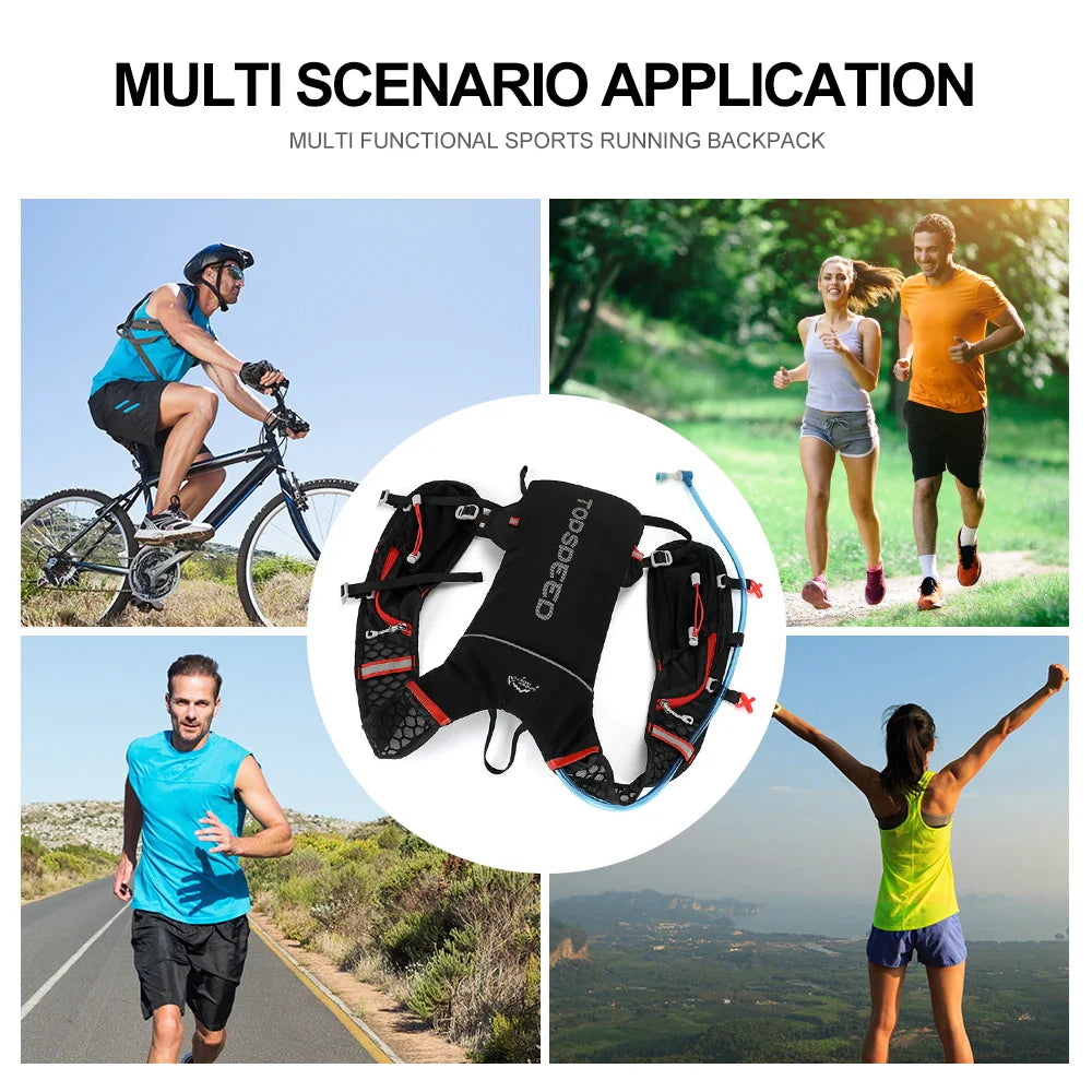 INOXTO 5L Trail Running Backpack - Ultra-Light Hydration Vest for Marathon & Cycling with 1.5L/2L Water Bag