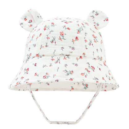 Muslin Cotton Baby Sun Hat – Soft Summer Panama Bucket Cap for Infants (3–12M) | Breathable Kids Sun Protection Hat for Boys & Girls