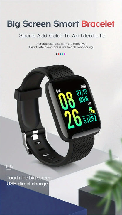 Smartwatch Fashion Sports Bracelet for Women & Men, Multi-Function USB Charging, Compatible with Xiaomi & Huawei