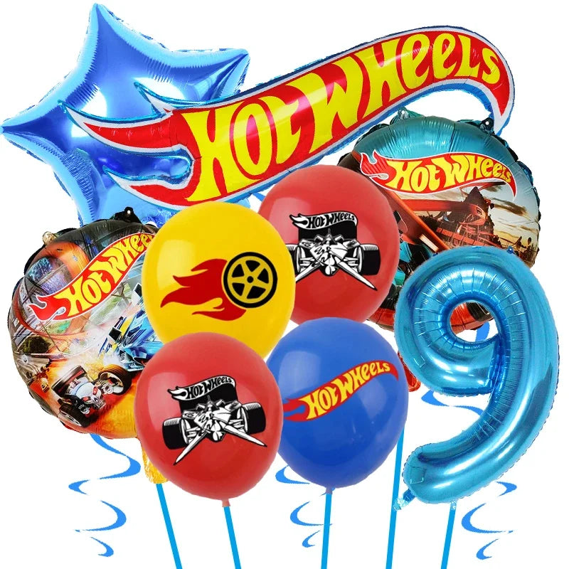 Kids Birthday Party Decoration Kit – Paper Tableware Set with Balloons, Plates, Cups & Tablecloth for Boys Baby Shower Party Supplies