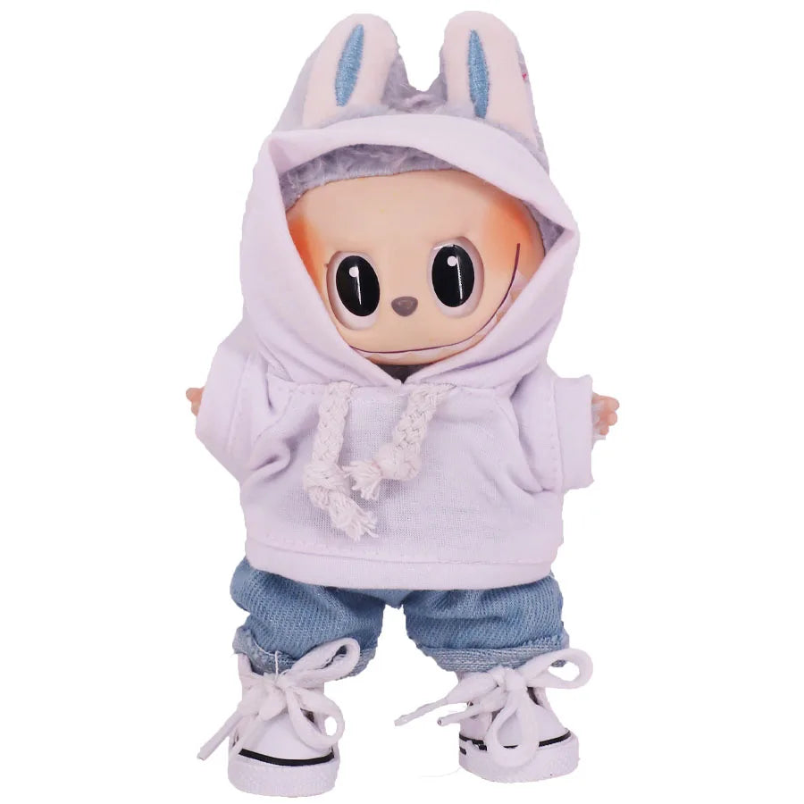 Labubu 17cm Doll Clothes Set — Plush Doll Accessories for Girls’ Birthday & Christmas Gifts