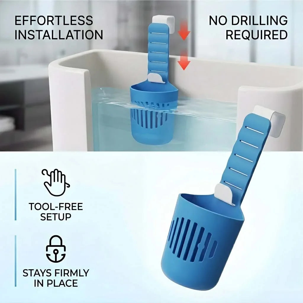 Silicone Toilet Tank Tablet Holder - Hanging Cleaner & Deodorizer Organizer