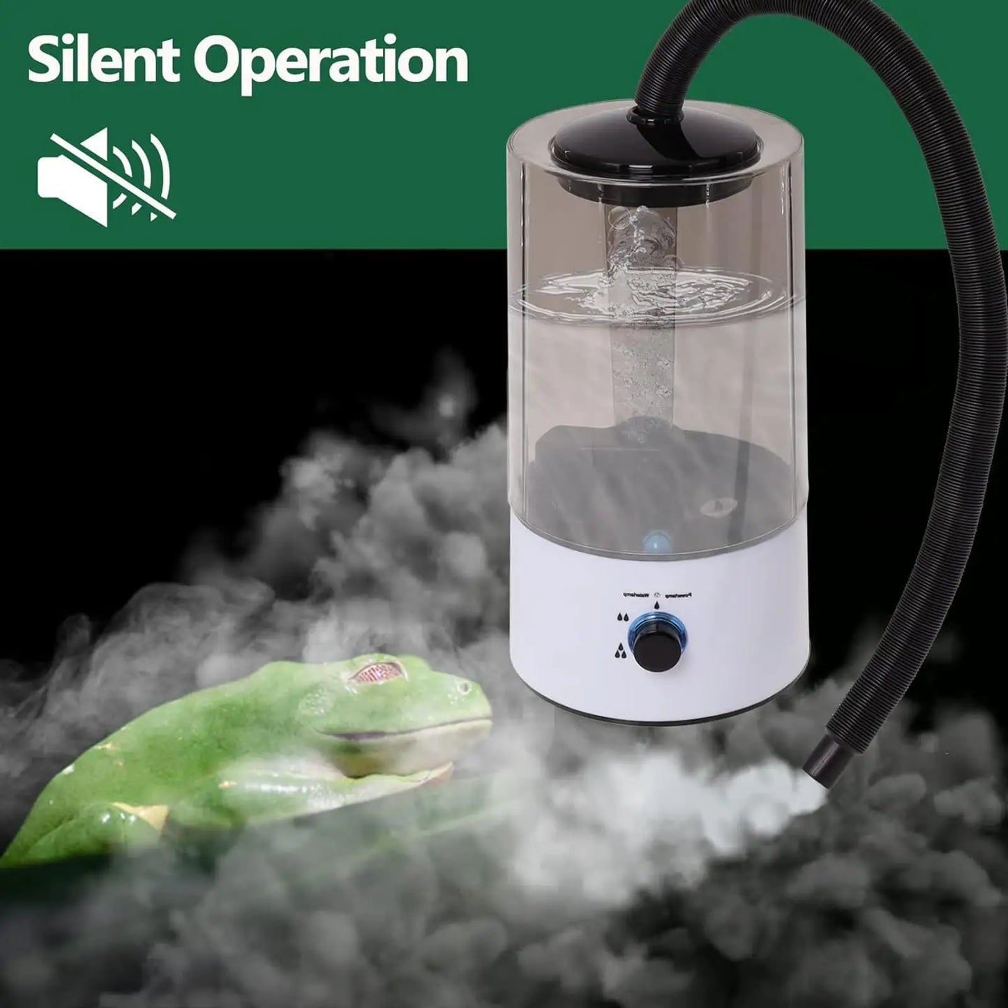 4L Reptile Humidifier Fogger – Automatic Shutdown, Durable Terrarium Humidifier with Extension Hose for Turtles