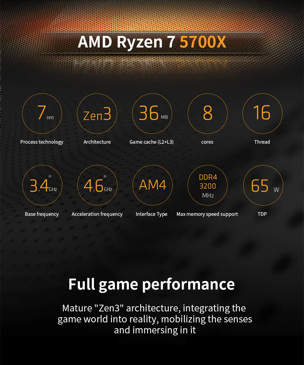 AMD Ryzen 7 5700X – 8-Core 16-Thread Desktop Gaming CPU, Up to 4.6GHz, Socket AM4