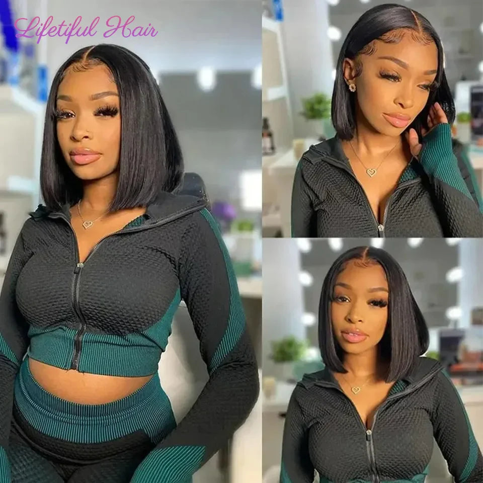 Glueless Bob Human Hair Wig — Ready-to-Wear Straight 4x4 Transparent Lace Closure for Women