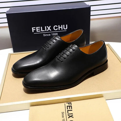 Designer Genuine Leather Men’s Wholecut Oxford Shoes – Luxury Black & Brown Dress Shoes for Business & Formal Wear