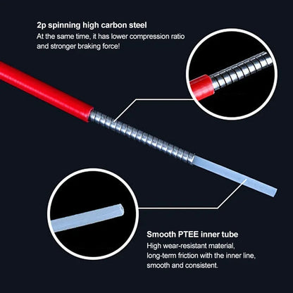 RGO Bicycle Brake Cable Housing Set — MTB Mountain Bike Derailleur & Shifter Cable with Caps