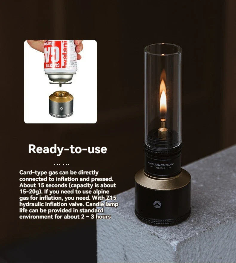 CAMPINGMOON Inflatable Aluminum Can Candle Light Set — Portable Camping & BBQ Atmosphere Lanterns