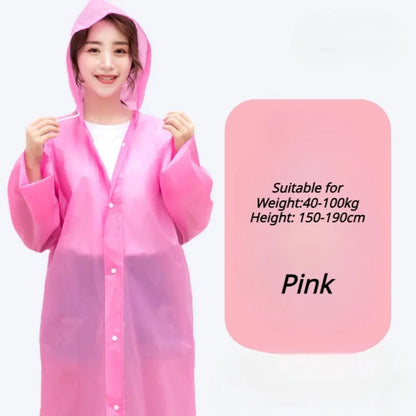 Waterproof Adult Raincoat – Lightweight, Portable, Reusable Poncho for Travel, Outdoor & Fashion Rainwear