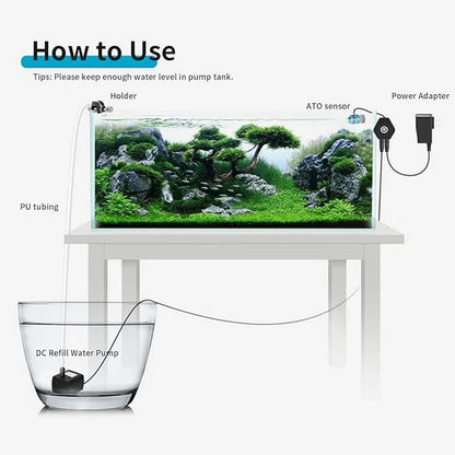 Fzone ATO580 Auto Top Off System – Mini Aquarium Water Pump Controller for Fish Tanks, Saltwater & Freshwater