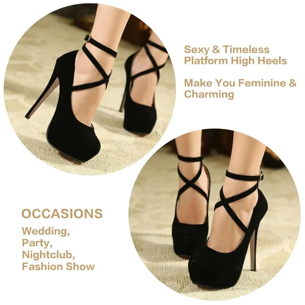 Women’s Platform Stiletto Pumps – Sexy Slingback High Heels for Party, Wedding & Banquet