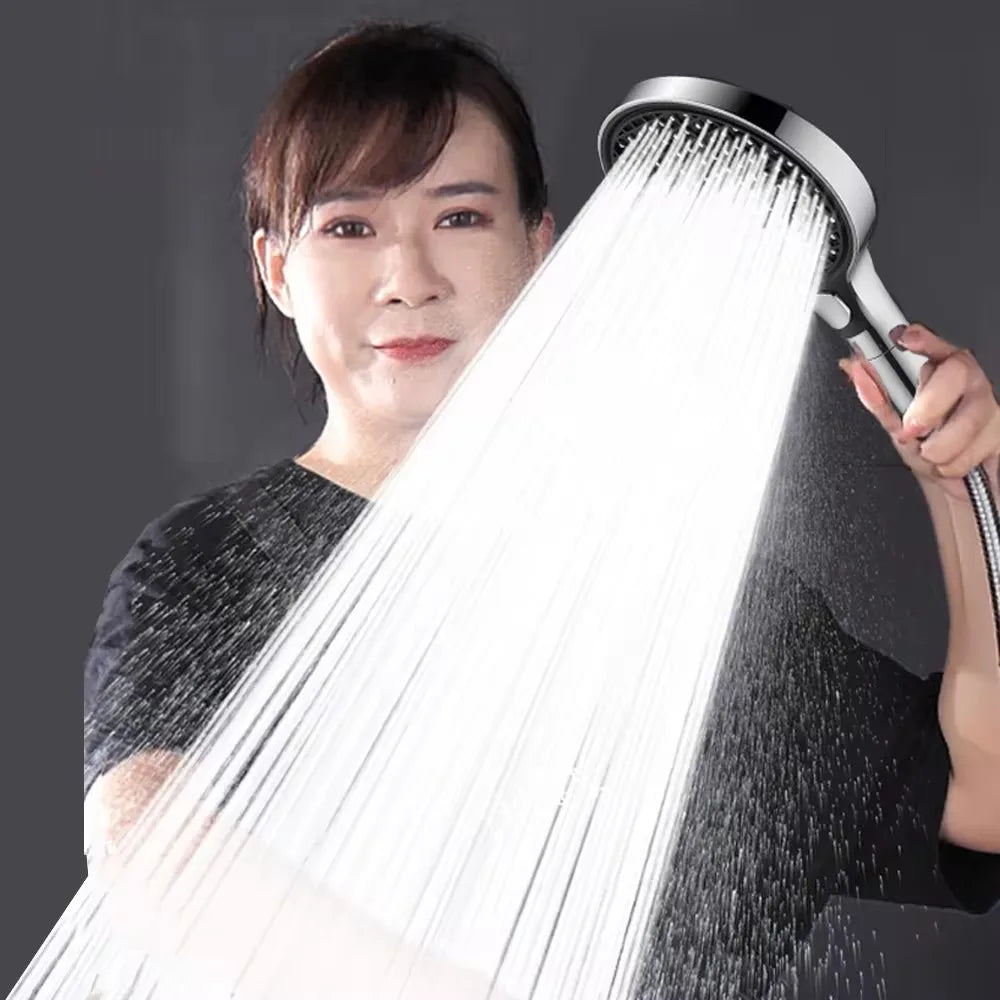 15cm Large Panel High Pressure Shower Head with Filter – 3 Modes Rainfall Spray Nozzle for Bathroom Accessories