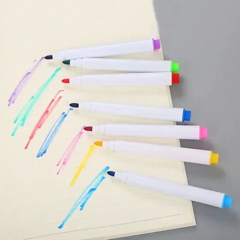8PC Magnetic Whiteboard Markers – Colorful Blackboard & Whiteboard Pens with Built-In Eraser for School, Kids Drawing & Graffiti