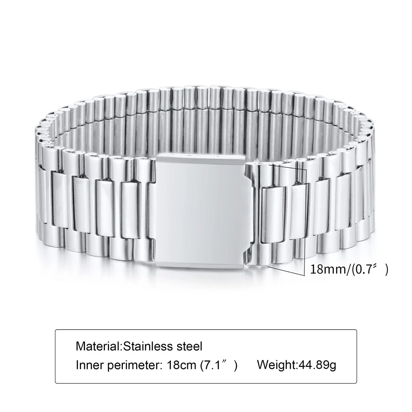 Vnox Stainless Steel Watchband Bracelet for Men & Women – Classic Link Chain Bangle Unisex Jewelry