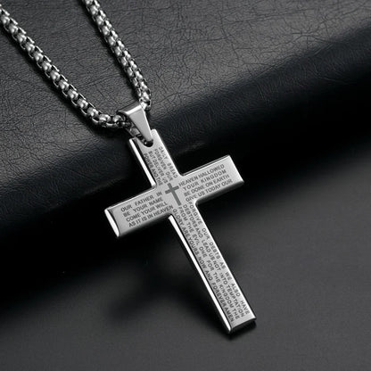 Fashion Cross Chain Pendant Necklace - Metal Geometry Punk Gothic Jewelry for Men and Women - Vintage Party Gift