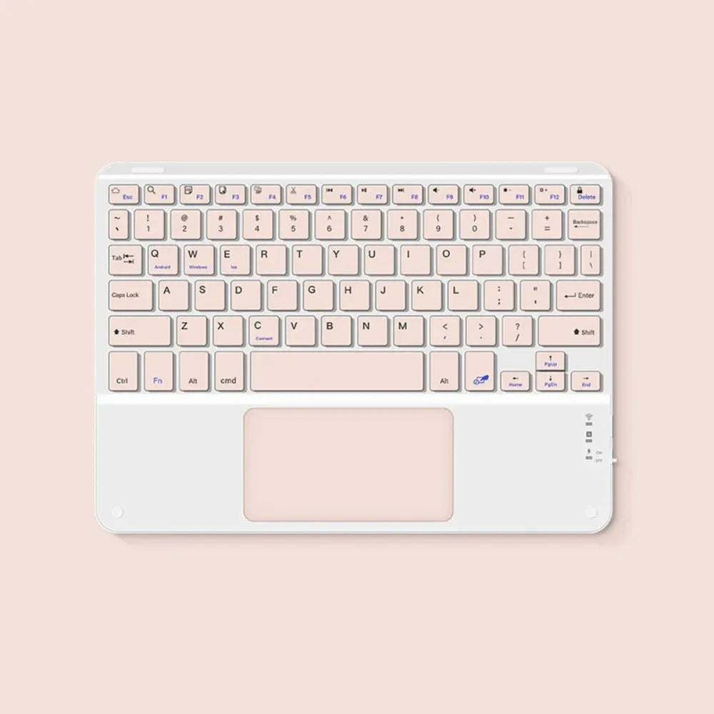Spanish/English 10-Inch Bluetooth Keyboard – Wireless Rechargeable Universal Keyboard for iPad Air, Pro, Phone, Tablet, Laptop