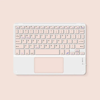 Spanish/English 10-Inch Bluetooth Keyboard – Wireless Rechargeable Universal Keyboard for iPad Air, Pro, Phone, Tablet, Laptop