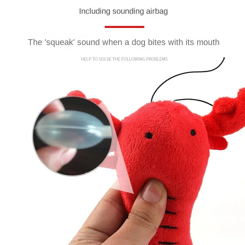 Cute Lobster Plush Dog Toy – Bite-Resistant Squeaky Chew Toy for Puppies & Cats, Fun Pet Accessory