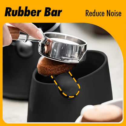 White Coffee Knock Box – 800ML Espresso Grounds Container with Rubber Knock Bar & Anti-Slip Base