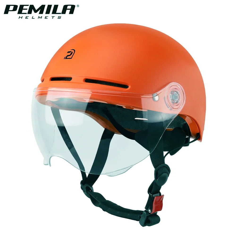 PEMILA Full Edge Wrap Cycling Helmet – MTB & Road Bike Helmet with Goggles, Ear Protection, for E-Bike & Bicycle