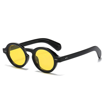 SO&EI Retro Polarized Sunglasses - Round Fashion Shades with Rivet Decor, UV400 Protection & Leopard Punk Style for Women & Men