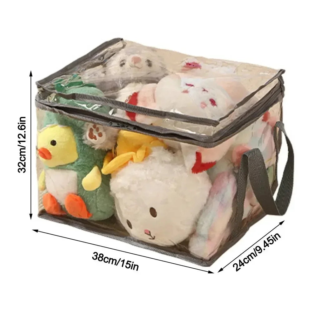 Large Capacity PVC Waterproof Toy Storage Box – Foldable Transparent Dustproof Home Organizer Bag