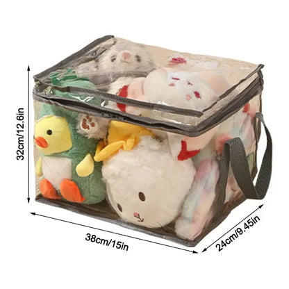 Large Capacity PVC Waterproof Toy Storage Box – Foldable Transparent Dustproof Home Organizer Bag