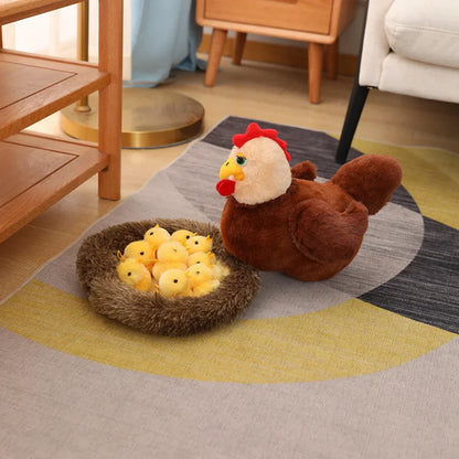 Swan & Chick Family Plush Toy — Lifelike Mother and Baby Stuffed Animals with Nest for Kids