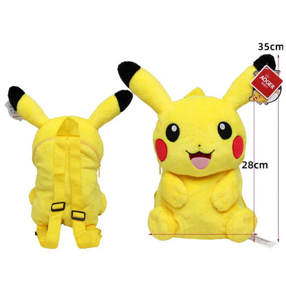 Pikachu Plush Backpack — Pokémon Peluche Stuffed Toy Schoolbag, Cute Cartoon Gift for Kids
