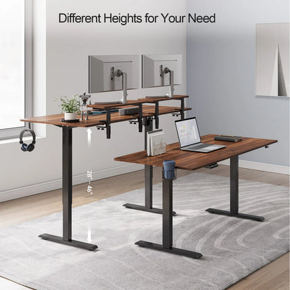 Electric Standing Desk with 2 Adjustable Monitor Shelves – Memory Controller & Height Adjustable Stand Up Desk