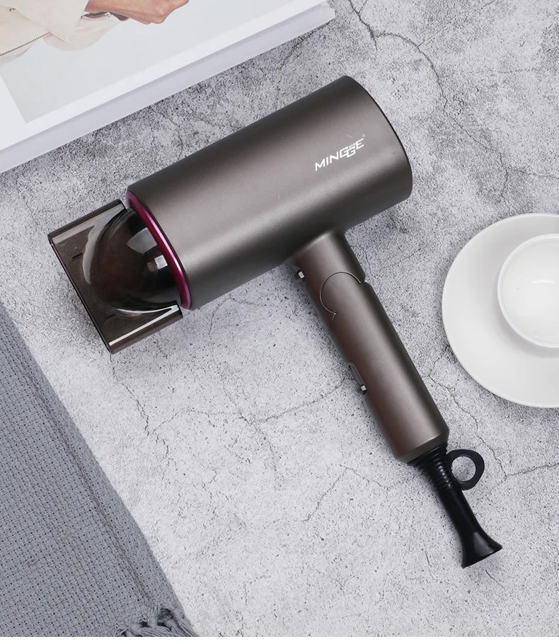 Professional Foldable Hair Dryer with Negative Ions & Blue Light – High Power Salon & Home Use