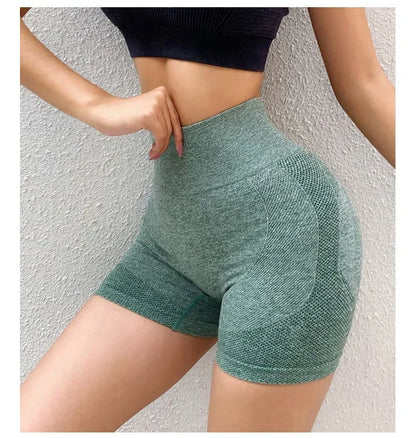 Women’s Sexy Booty Push-Up Sport Yoga Shorts — Seamless Spandex High Waist Running & Cycling Fitness Leggings