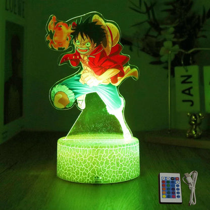 One Piece Luffy & Zoro Action Figures — 3D PVC Anime Lamp, LED Night Light Collectible Toy, Christmas Gift for Kids