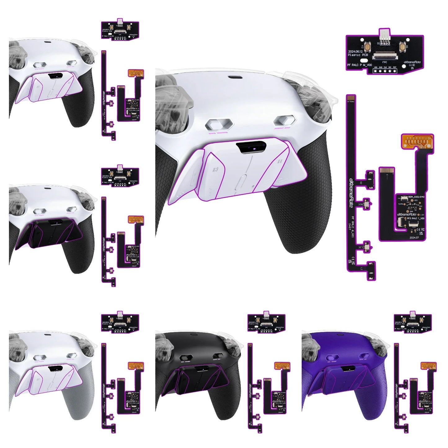 eXtremeRate RISE4 Plus MAX Back Button Kit – Remappable PS5 Controller Accessory with Clicky Trigger Stop & Rubberized Grip