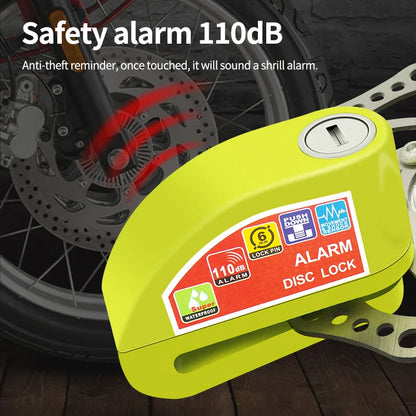 Aluminum Alloy Motorcycle/Bicycle Lock Alarm: Disc Padlock for Safety Protection - Anti-Theft Reminder Rope, Bag Accessory