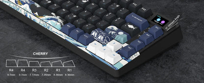 Wired Mechanical Gaming Keyboard with OLED Display – Hot-Swappable Pudding Keycaps, Full RGB Backlit for PC & Laptop