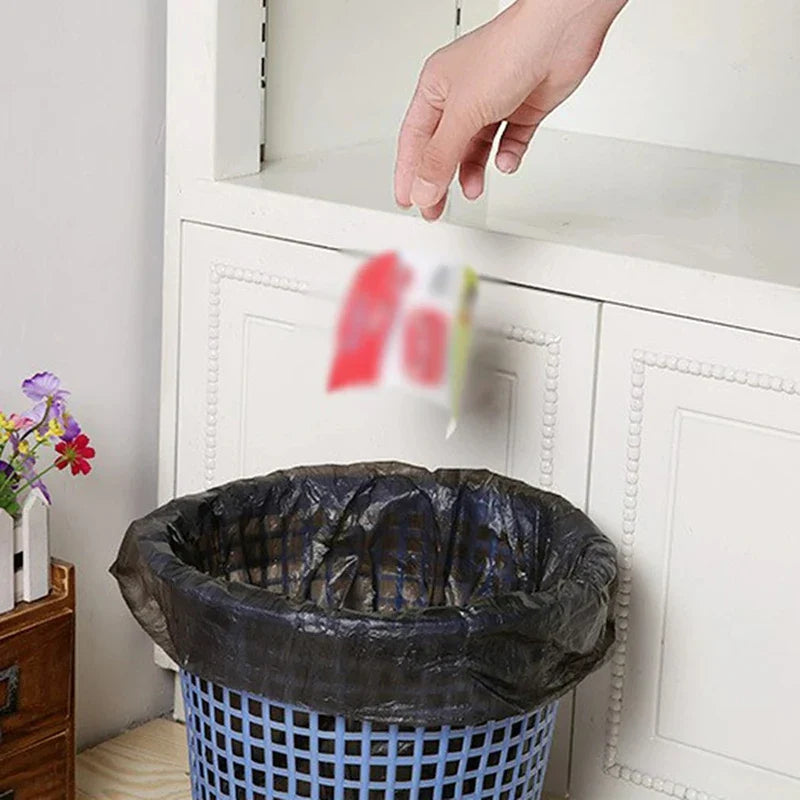 100pcs Black Household Rubbish Bags for Bathroom, Kitchen, and Trash Can - Disposable Plastic Garbage Bags