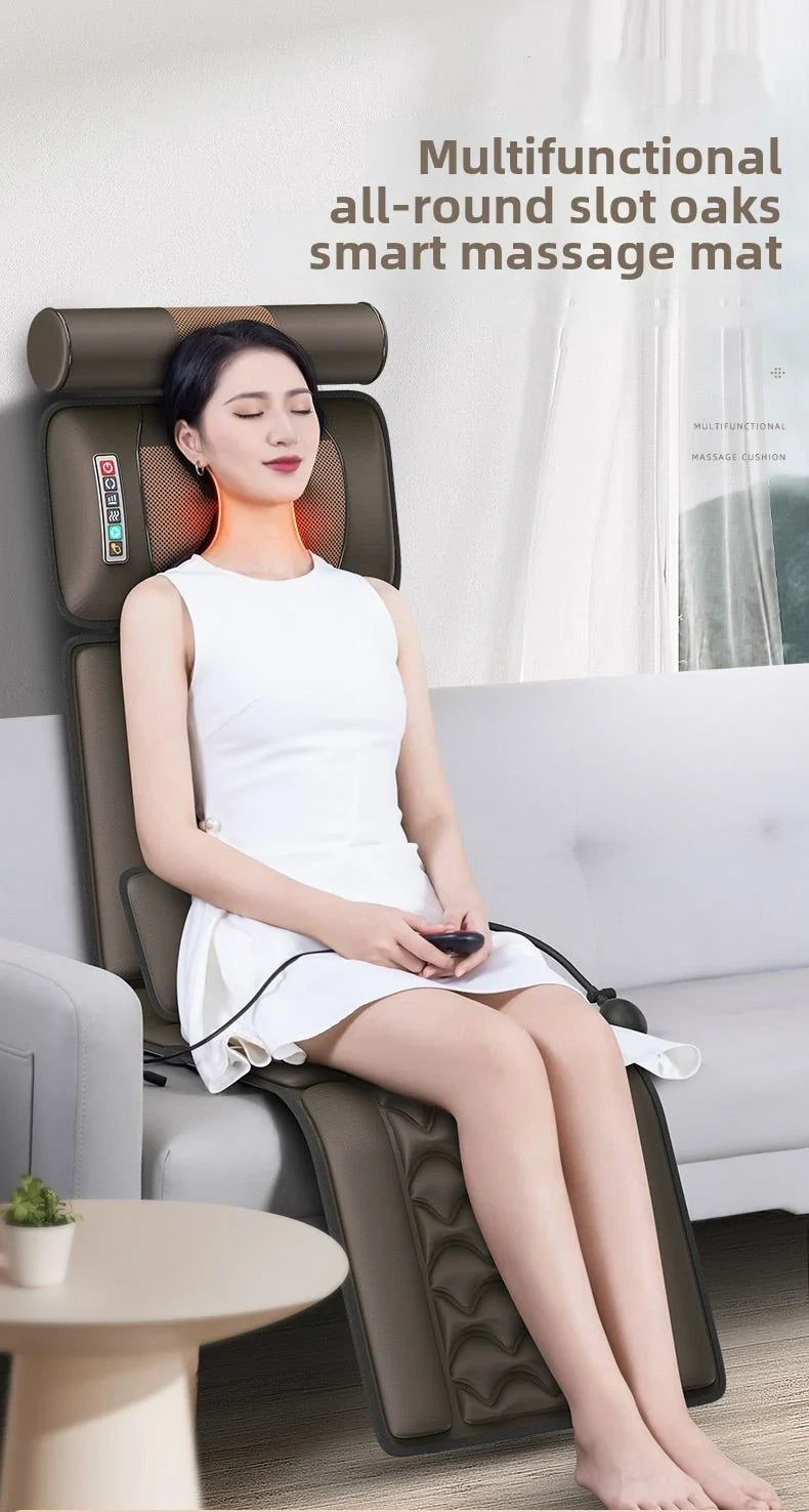 Multifunctional Electric Lumbar Traction Massage Mattress Cushion – Full Body Vibrations for Shoulder, Neck, Waist, and Back with Removable Cover