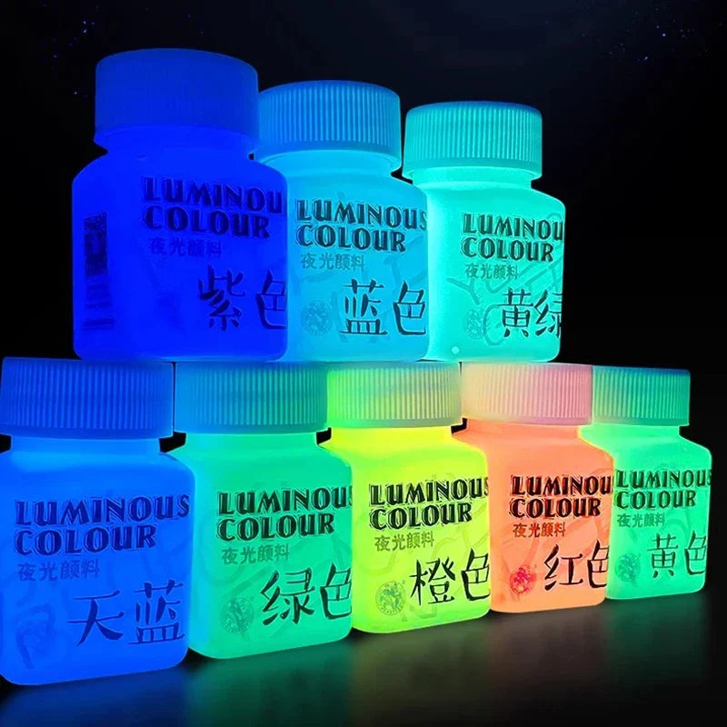 58ML Fluorescent Acrylic Luminous Pigment - Glow-in-the-Dark Paint for DIY, Festival, Party & Wall Decoration