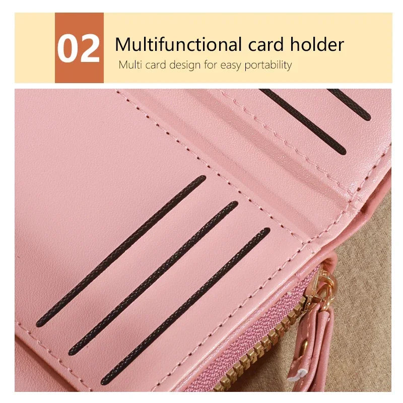 Men’s Fashion Embroidered Love Coin Purse – Trifold Wallet with Multi Card Slots