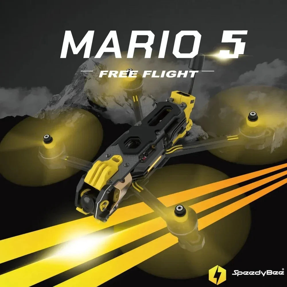 SpeedyBee Mario 5 O4 DC/XH Carbon Fiber Frame Kit – FPV Freestyle RC Racing Drone
