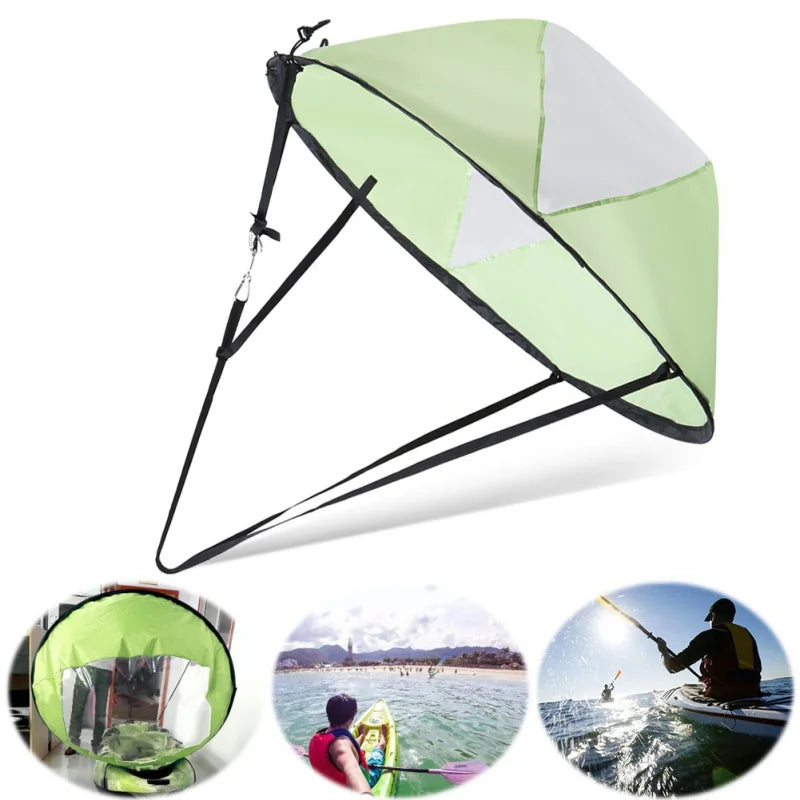 Foldable Surfling Kayak Wind Sail – SUP Paddle Board Sailing Canoe with Clear Window for Rowing Boat