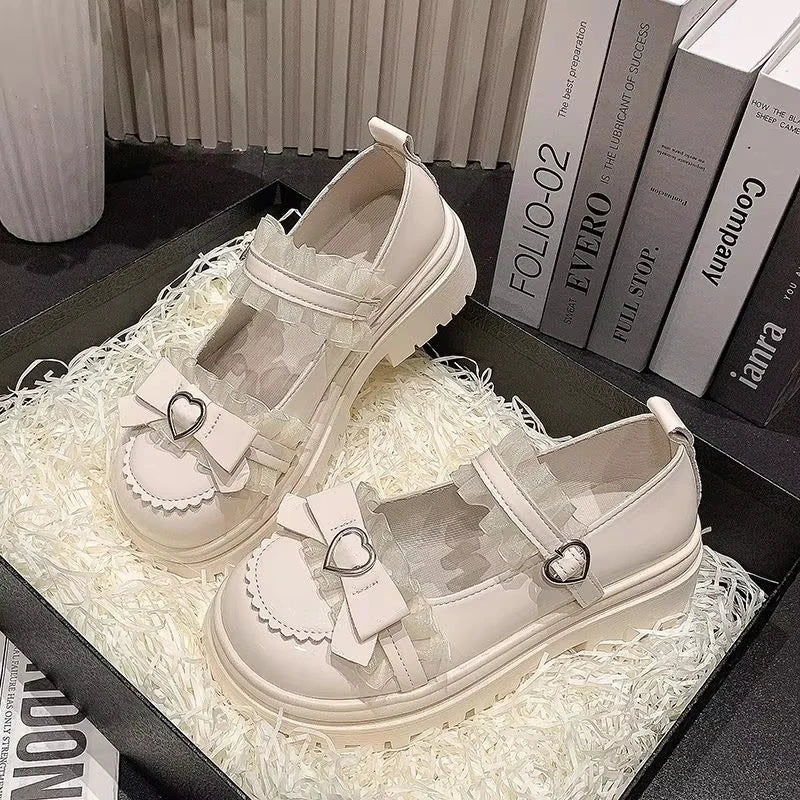 JK Lolita Platform Loafer Shoes - Y2K Kawaii School Girl Fashion Pumps