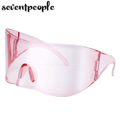 2024 Luxury Brand Mask Rectangle Sunglasses - Oversized Punk Steampunk Y2K Designer Shield Goggles for Women & Men
