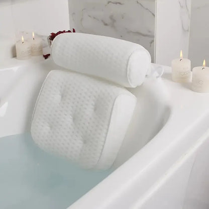 Spa Bathtub Pillow with Anti-Slip Suction Cups – Neck and Back Support for Bathtub and Bathroom Accessory